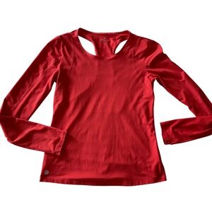 Athleta Rally Up Long Sleeve Athletic Top Racerback Cut Out Shirt Thumb‎ Holes